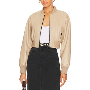 Lamarque 'Evelin' Gold Polyester Bomber Size S